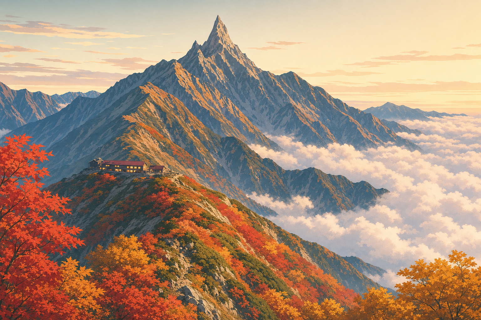 The Japan Alps at sunrise